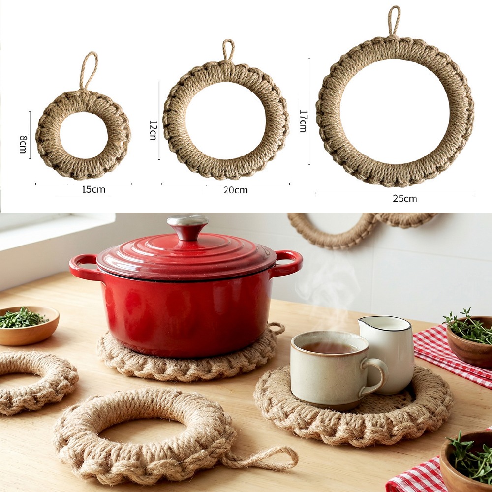 Dosa Pan Iron - 2 шт. Декоративные подставки из джута