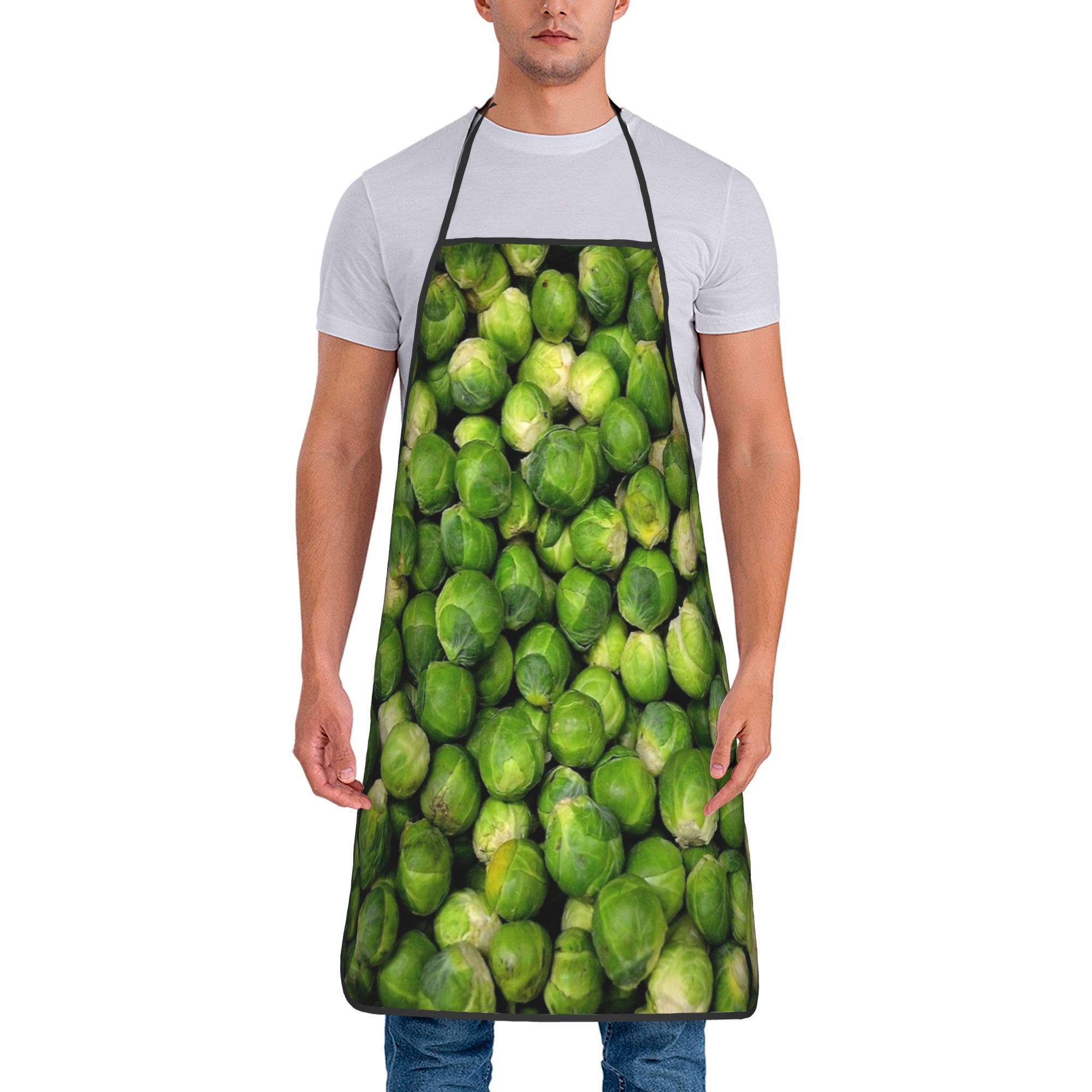 Home Cooking Brussels - Фартук с принтом брюссельской капусты, милый