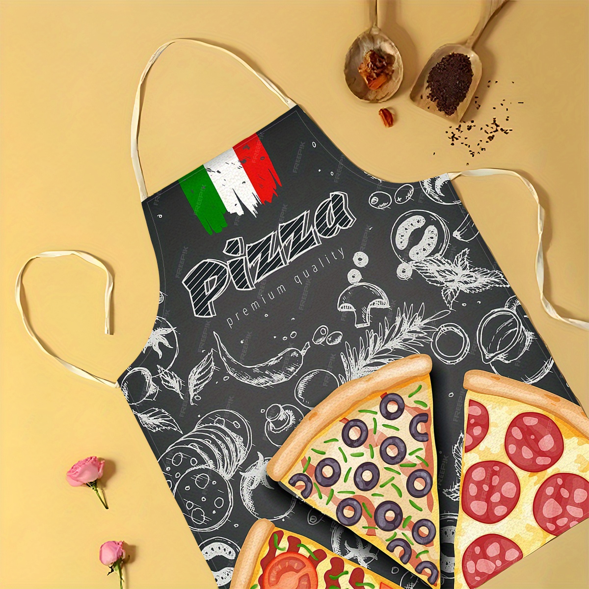 Льняной фартук с принтом италь – обзор и цена Home Cooking In Italian