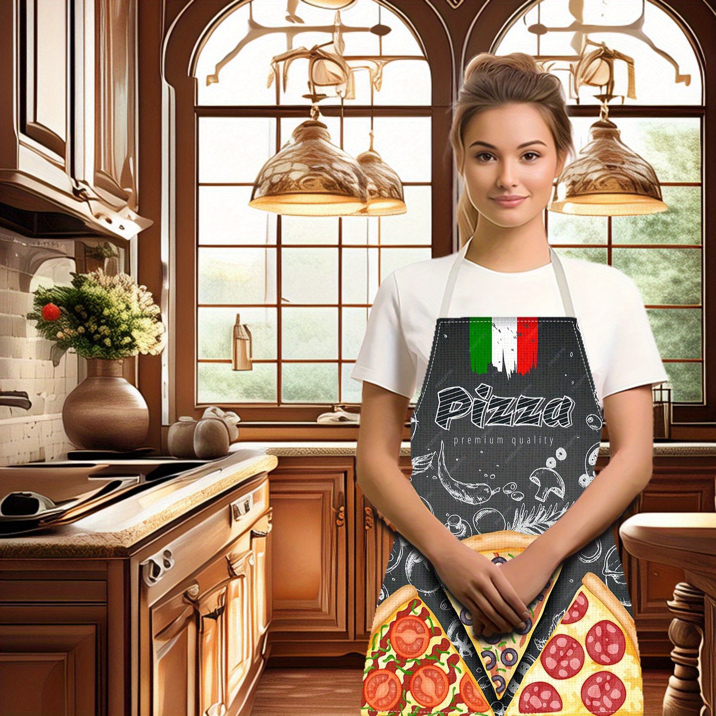 Льняной фартук с принтом италь – обзор и цена Home Cooking In Italian